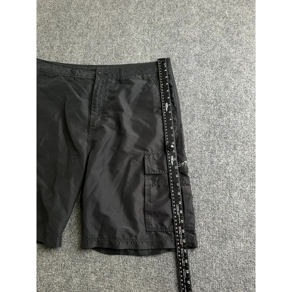 Mens Cargo Shorts Quiksilver Black Lightweight Utility Pockets, Size 40